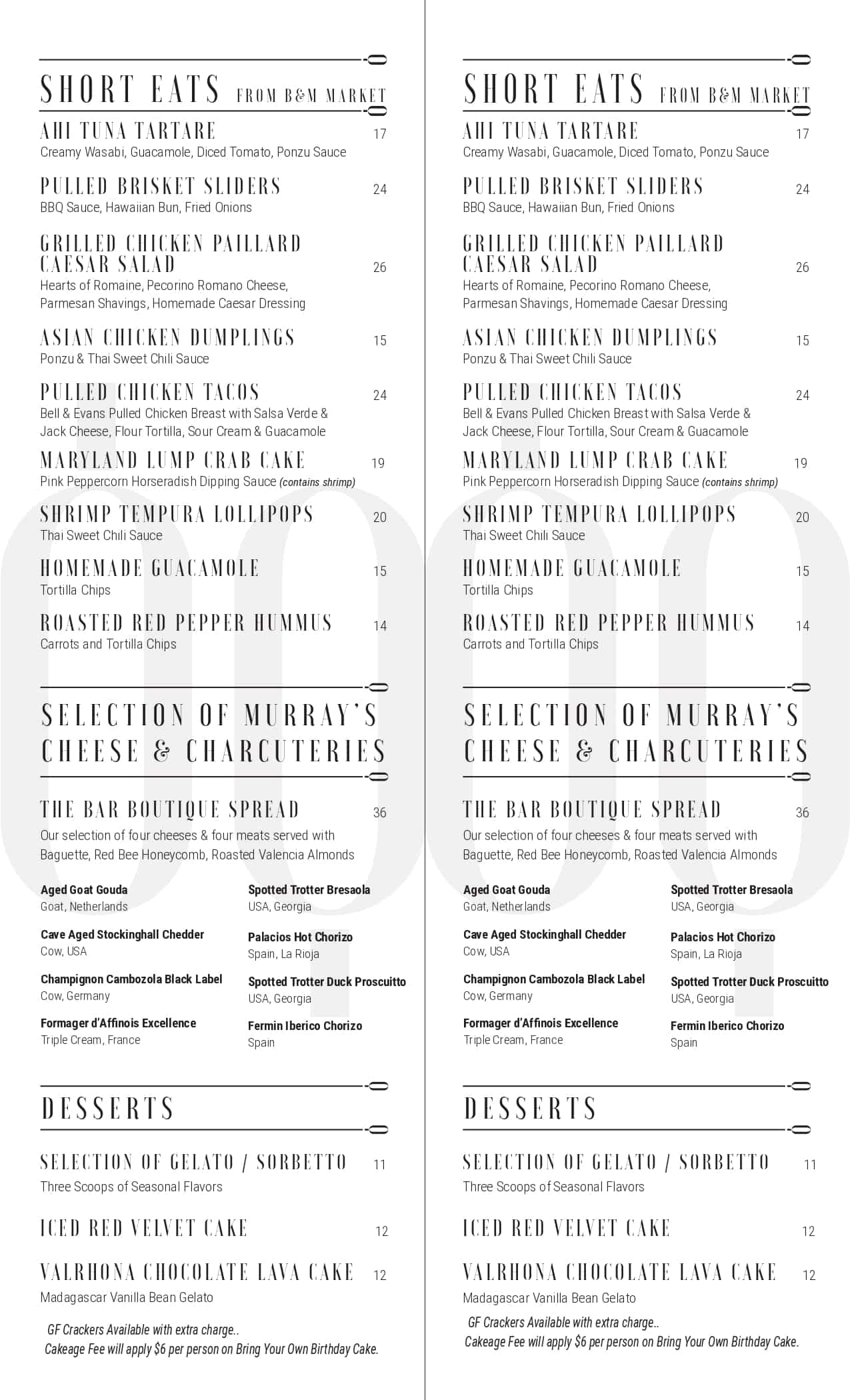 Bar Boutique food